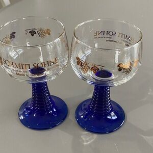 Blue Stem Wine Glasses—  Schmitt Sohne